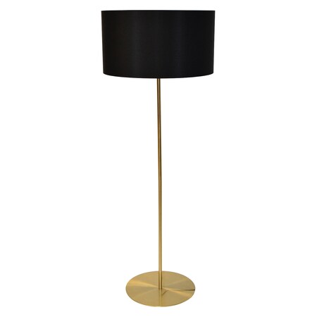 Dainolite 1Lt Drum Floor Lamp W/ Black Shade Aged Brass MM221F-AGB-797